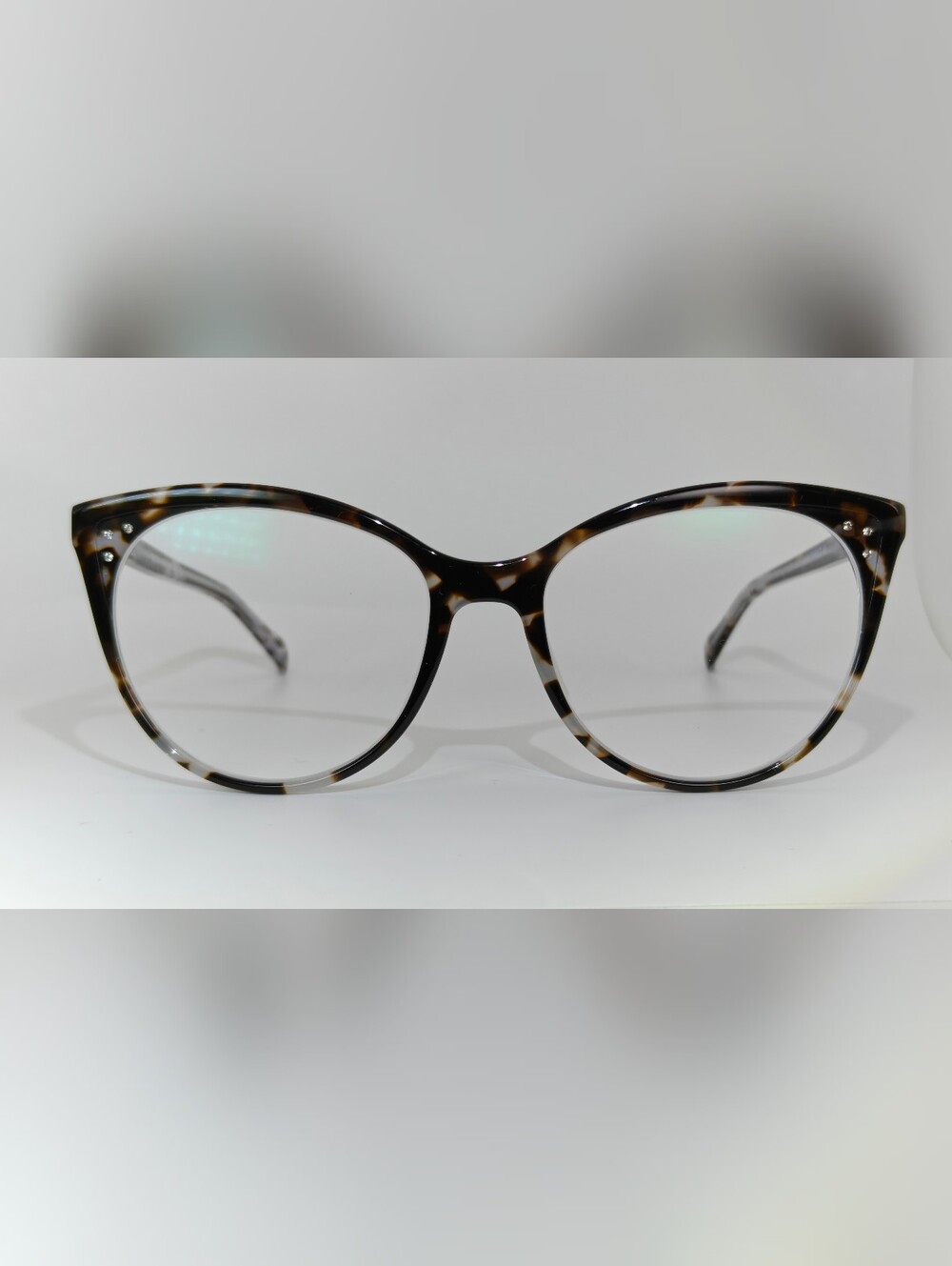 Bijou. Cat Eye Animal Print Black Brown Aqua. Crystal Enhance. Womens Eyewear